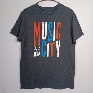Men's Vintage T Shirt MUSIC CITY  USA Size M Color Gray